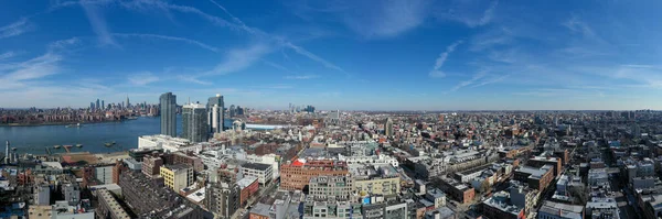 Panoramatický Pohled Rozvoj Budov Okolí Williamsburgu Brooklynu New York — Stock fotografie