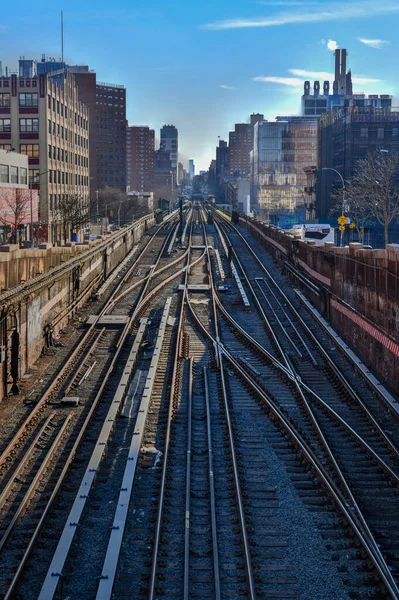 Nova Iorque Fevereiro 2020 Estação Metrô 135Th Street Pista Manhattan — Fotografia de Stock