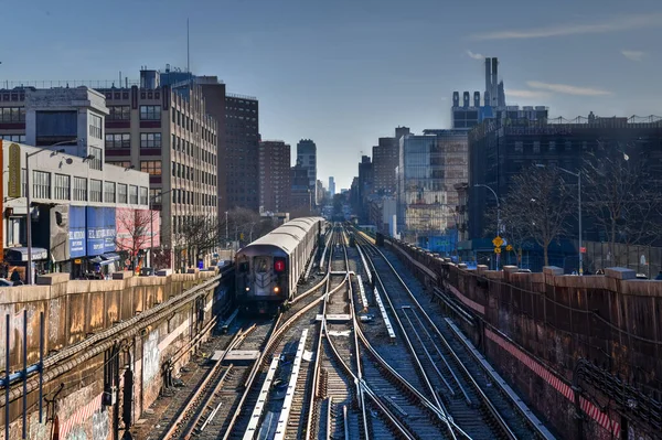 New York City Feb 2020 135Th Street Tunnelbanestation Och Spår — Stockfoto