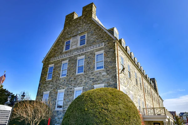 Poughkeepsie Journal Huvudkontorsbyggnad Fältsten Colonial Revival Byggnad Civic Center Plaza — Stockfoto