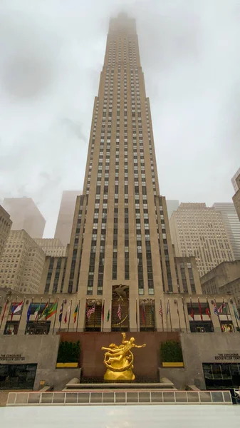 New York City Mar 2020 Tomma Rockefeller Center Och Ishall — Stockfoto