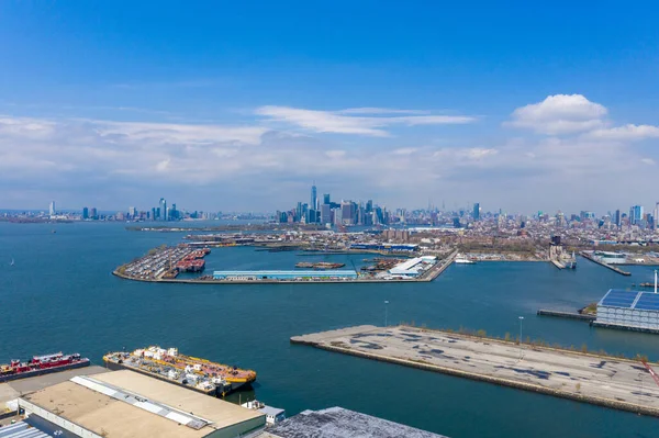 Skyline New York City Vanaf Sunset Park Brooklyn New York — Stockfoto