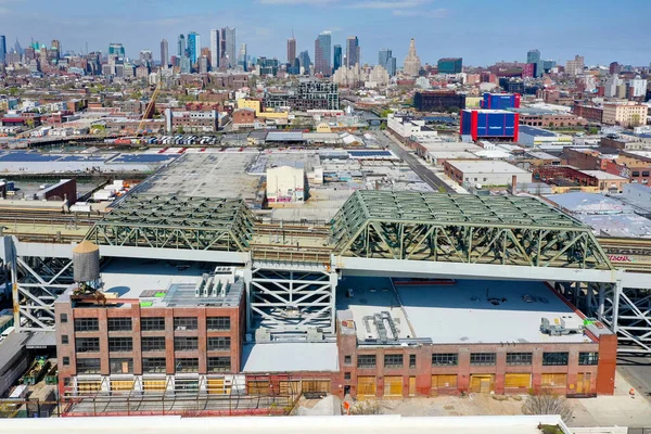 Vista Panoramica Sul Canale Gowanus Brooklyn Con Autostrada Gowanus Manhattan — Foto Stock