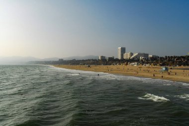 Santa Monica Plajı Los Angeles, Kaliforniya, ABD.
