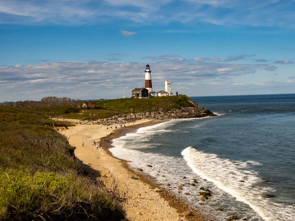 Montauk Deniz Feneri Long Island New York Abd Deki Plaj — Stok fotoğraf