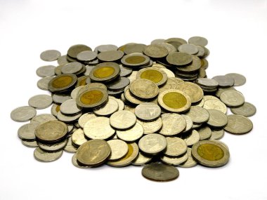 İzole Tay sikke beyaz arka plan üzerinde