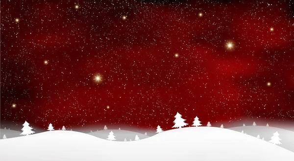 Rote Weihnachten Hintergrund Mit Schneestern Licht Illustration Vektor — Stockvektor