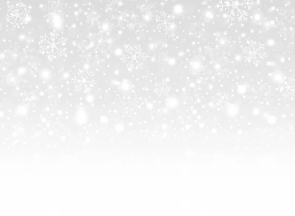 Merry Christmas Sneeuwvlokken Achtergrond Met Witte Gradiënt Thema Illustratie Vector — Stockvector