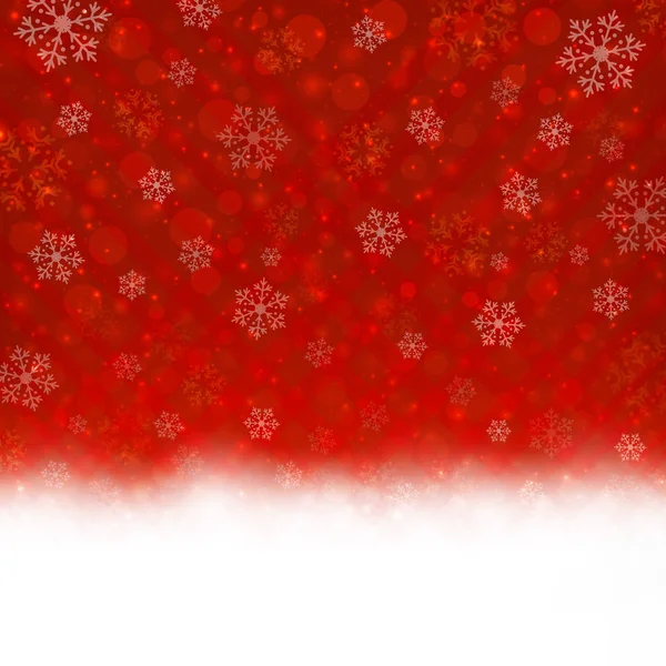 Copos Nieve Rojos Invierno Fondo Navidad Vector Ilustración — Vector de stock