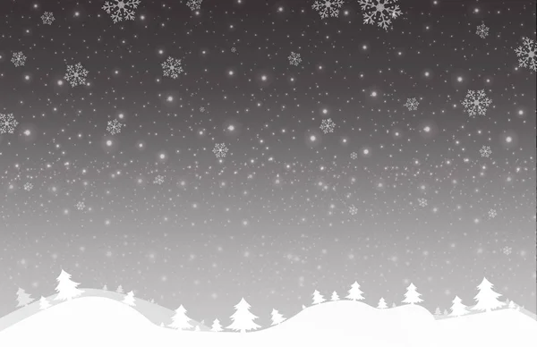 メリー クリスマスと新年の灰色の空の図の灰色の雪星光背景ベクトル Eps10 — ストックベクタ