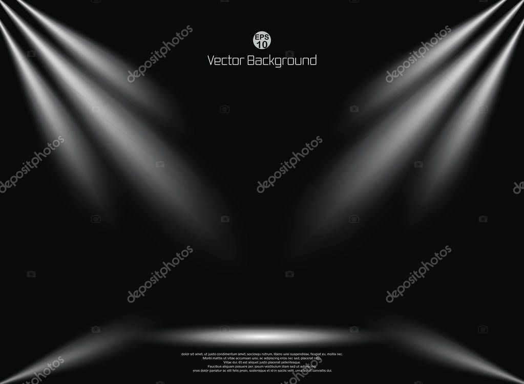 Dark Black Background Lighting Spotlight Business Backdrop Mock Template Product — Stock Vector