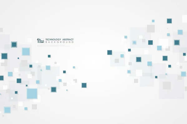Fütürist model tasarım arka planının soyut mavi kare teknolojisi.