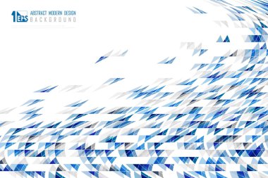 Mavi üçgenlerin soyut geometriği desen örgüsü dekoratif arkaplan. 