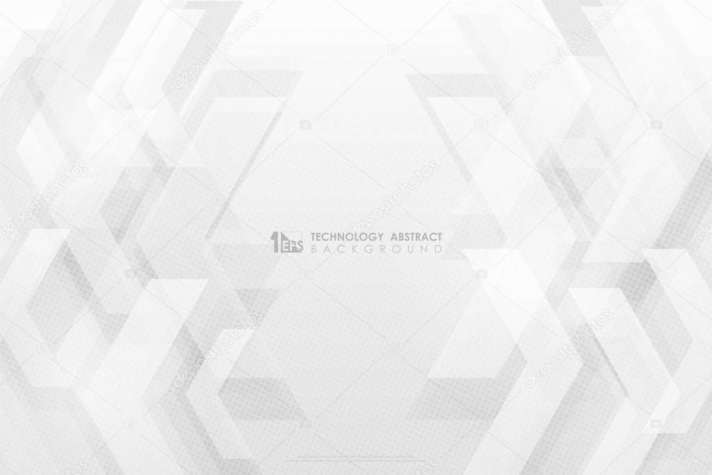 Abstract new technology of arrow triangle decorative pattern design on white background.
