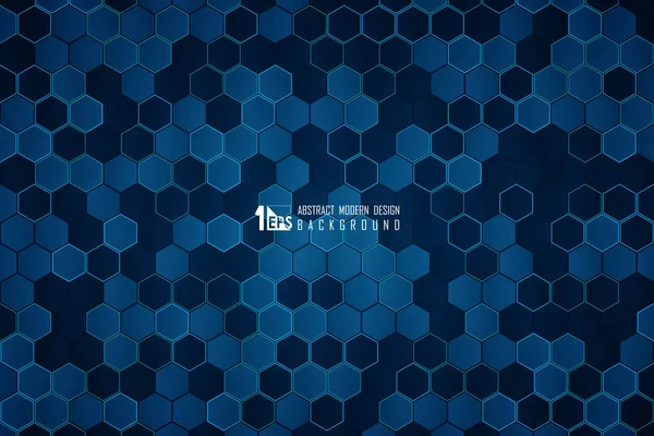 Tecnologia Abstrata Azul Hexagonal Fundo Design Padrão Geométrico Decore Para —  Vetores de Stock