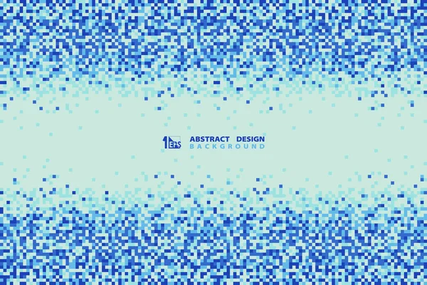 Diseño Abstracto Del Centro Del Patrón Cuadrado Azul 8Bit Decorativo — Vector de stock
