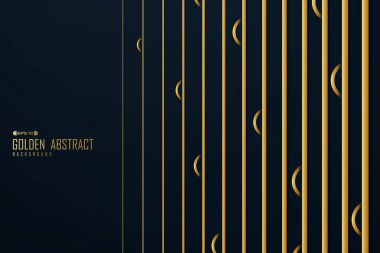Geometrik tasarım kaplamasının soyut altın çizgisi modeli. Reklam, poster, şablon ve sanat eserleri için dekorasyon. Resim vektörü eps10