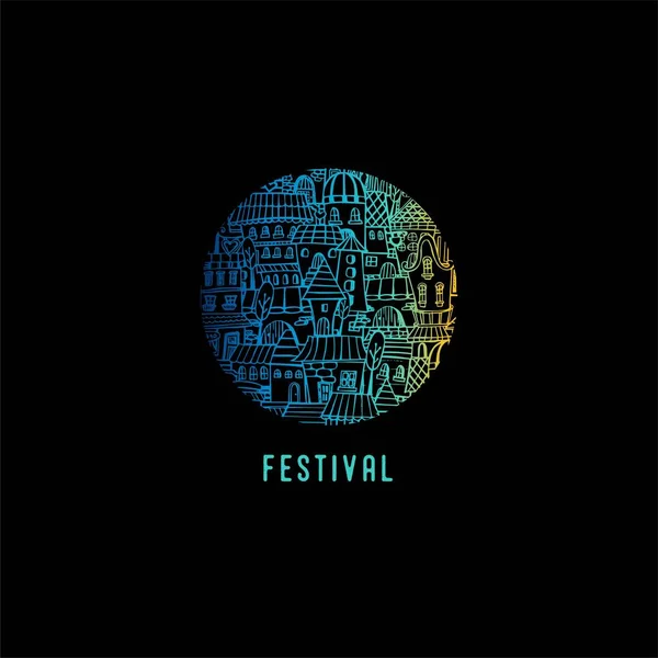 Festival Idée Créative Logo Design — Image vectorielle