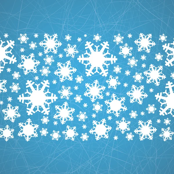 Snowflakes on ice with furrows. Christmas background. — Stock Vector