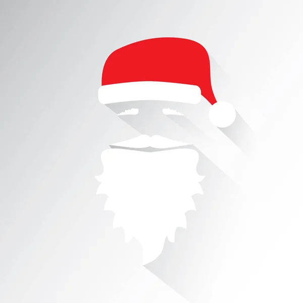 Vlakke Design Vector Santa Claus gezicht op witte achtergrond. Platte ontwerp illustratie pictogram. Wenskaart. — Stockvector