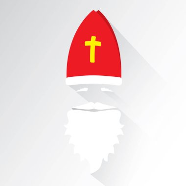 Tasarım vektör Saint Nicholas beyaz arka plan üzerinde düz. Tebrik kartı düz tasarlamak vektör.