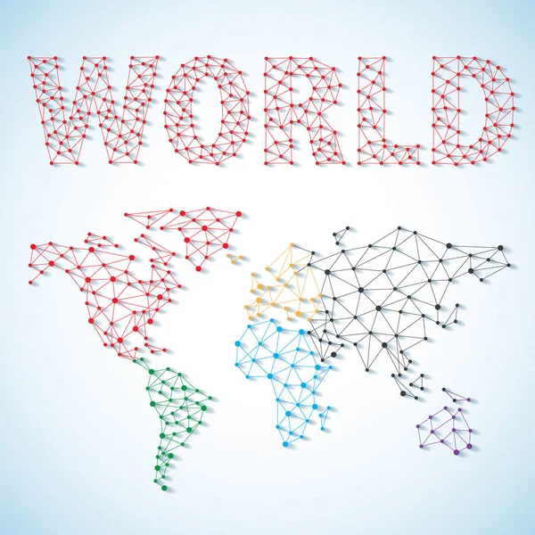 Low poly world map. Global connect network mesh. Social communications concept with topic world in low poly style — Stock Photo, Image