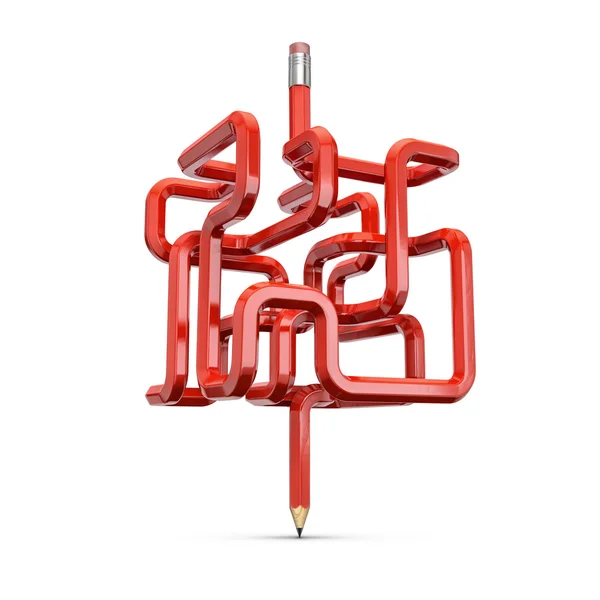 Pencil maze concept — Stock Photo, Image