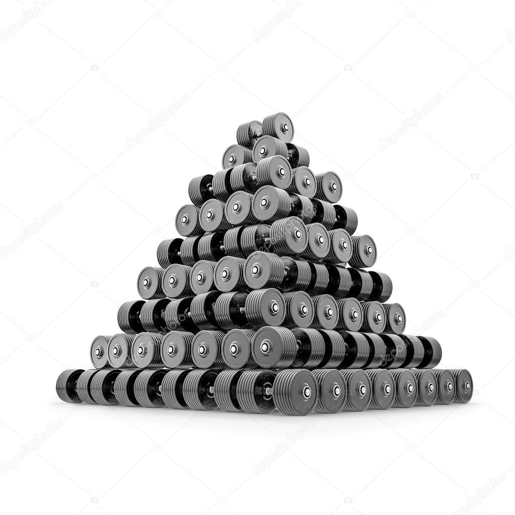 Dumbbell pyramid isolated