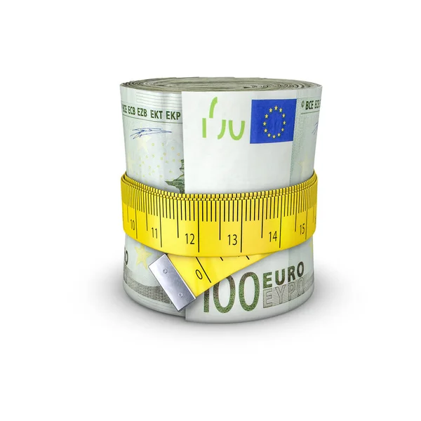 Tape measure euros — Stock Photo, Image