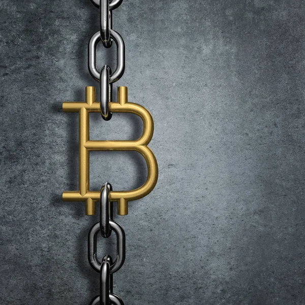 Řetězové propojení bitcoin — Stock fotografie