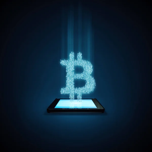 Bináris bitcoin tabletta — Stock Fotó