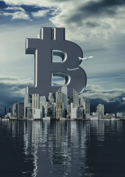 Business ville Bitcoin — Photo