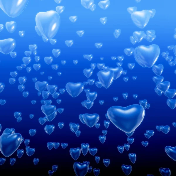 Heart bubbles underwater — Stock Photo, Image