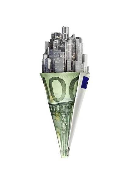 Geldkegel Euro — Stockfoto