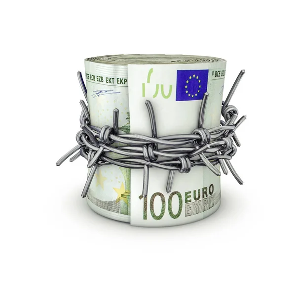 Forbidden money euros — Stock Photo, Image