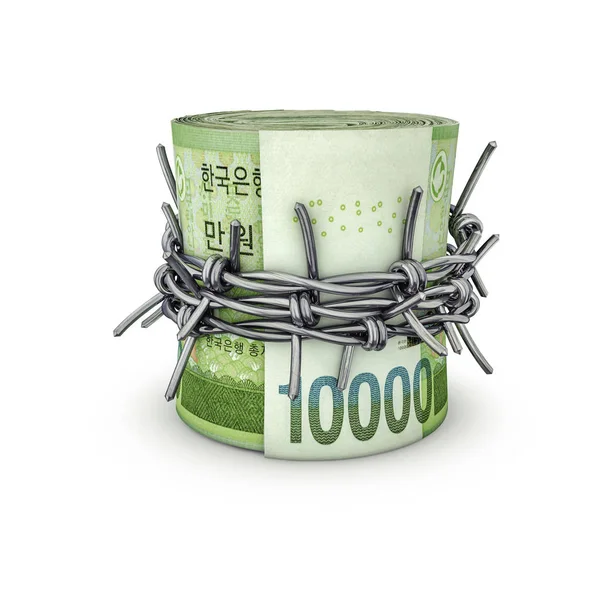 Forbidden money South Korean won — Stock Photo, Image