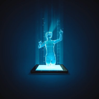 Sanal gerçeklik tablet kadın