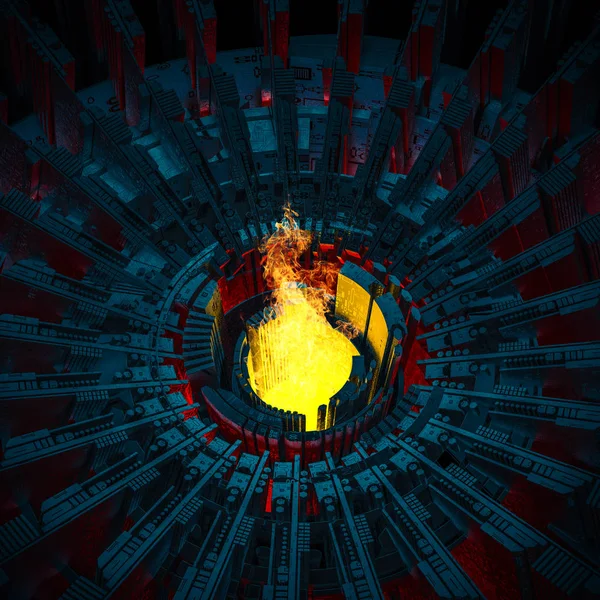 燃える炉の概念 — ストック写真