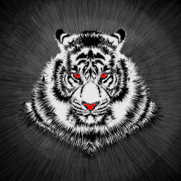 Cabeza de tigre blanco — Vector de stock