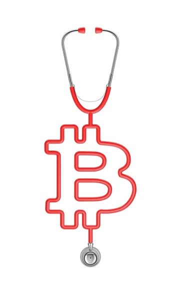 Sztetoszkóp bitcoin szimbólum — Stock Fotó