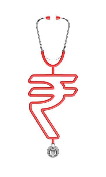 Символ рупии стетоскопа — стоковое фото