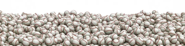 Baseballs pilha panorama — Fotografia de Stock