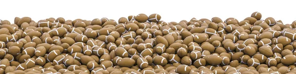 American footballs panorama — Stock Photo, Image