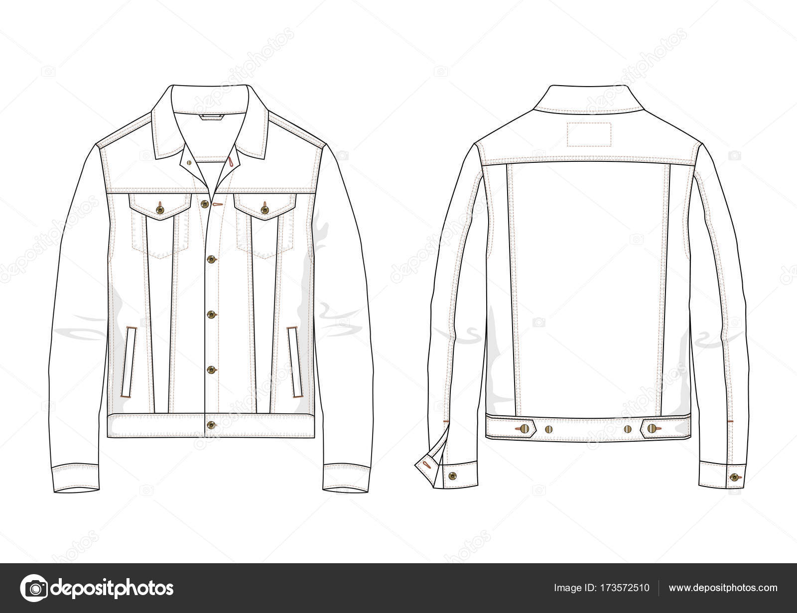 Technical sketch of man denim jacket in vector. Stock Vector by ©vlad ...