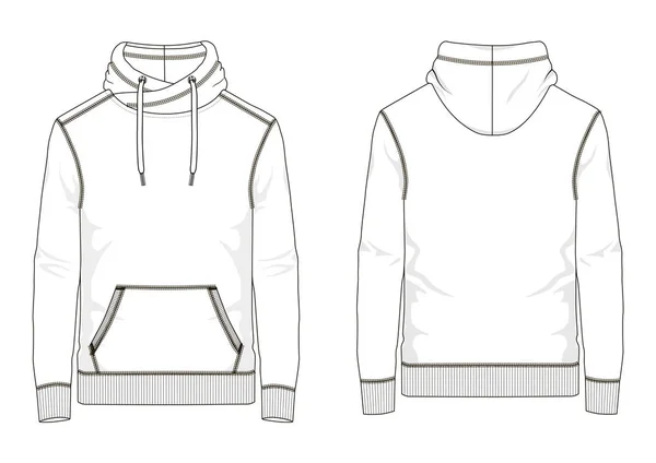 Technical sketch of man sweatshirt in vector — Stock Vector