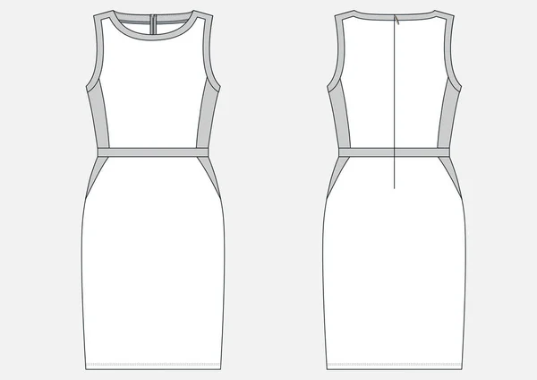 Mode technische schets van jurk — Stockvector