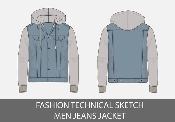 Moda teknik çizim vektör mahallede erkek kot pantolon ceket