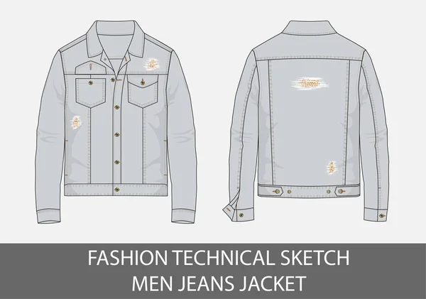 Moda teknik çizim vektör grafiği erkek kot pantolon ceket