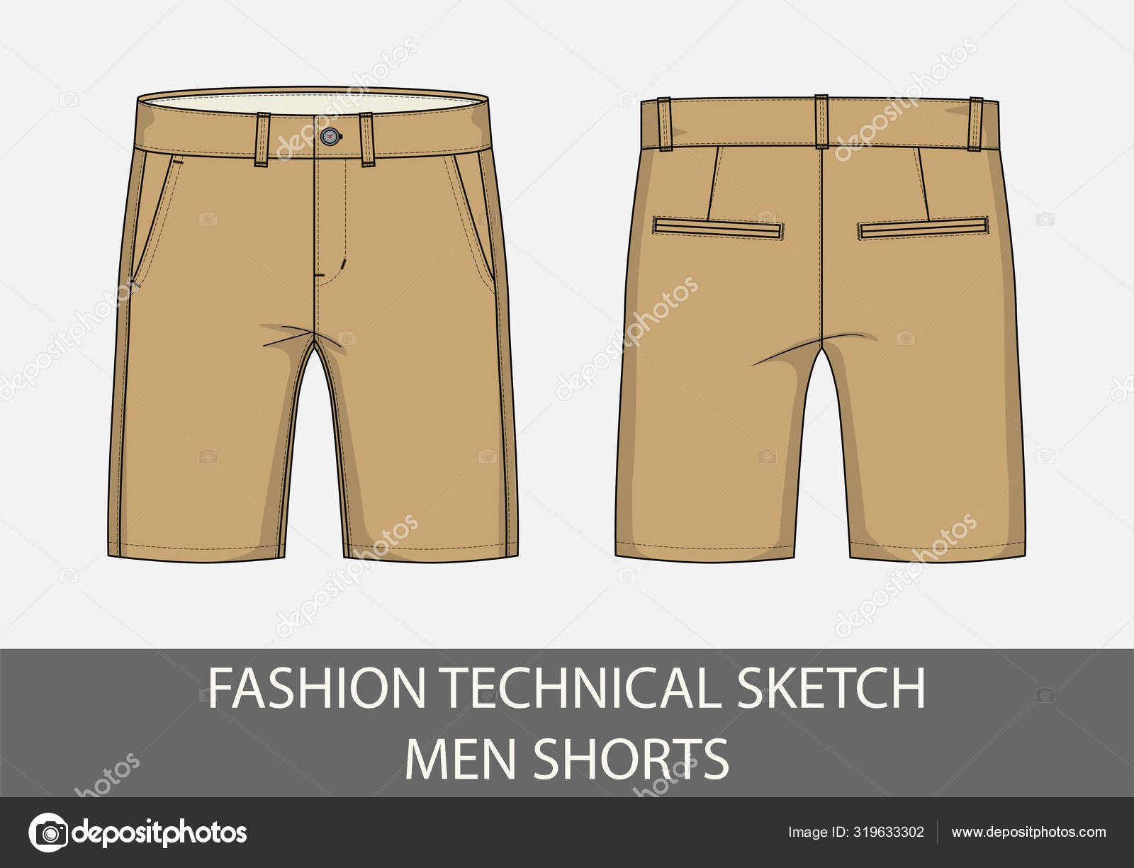 Khaki top shorts drawing