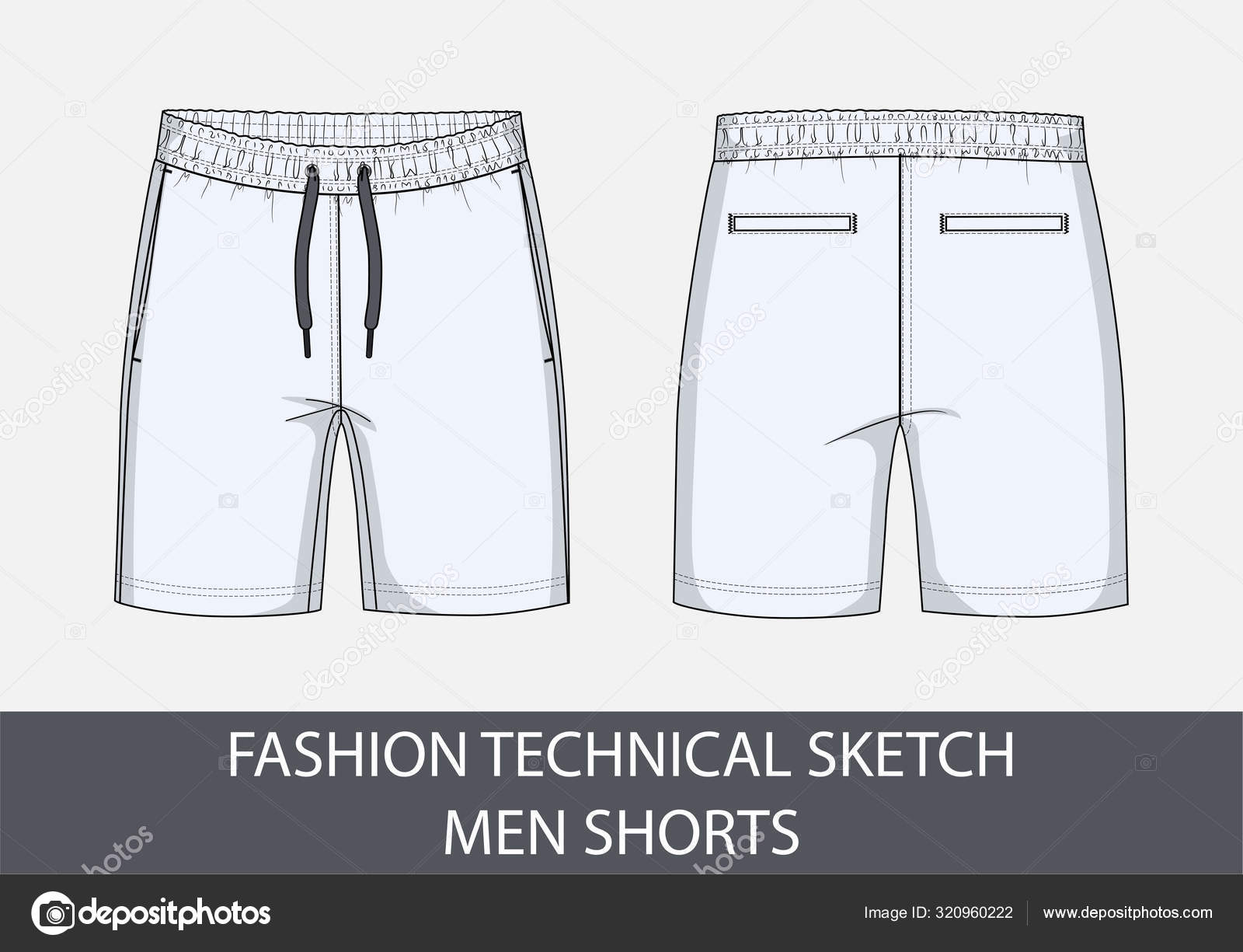 Desenho Técnico Moda Para Homens Shorts Gráfico Vetorial imagem vetorial de  vlad-bitte.mail.com© 320960222